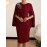 Women's Elegant Bodycon Party & Formal Dress - Burgundy/Red - Machine Washable Chic Evening Gown for Women - Formal Events & Everyday Outfits