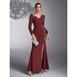 Elegant Sequin Patchwork Dress for Bridesmaids at Weddings And Evening Parties.