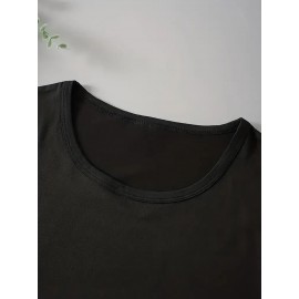 Women's Cute Cartoon Cow Print T-Shirt, Round Neck Short Sleeve Fashion Sports Tee, Comfortable Casual Top, Knitted Polyester Fabric, Romantic Style, All Seasons, Ladies Leisure Sportswear