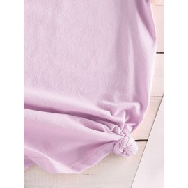 Women's Casual Short Sleeve T-Shirt - Vibrant Yellow Spanish Letter Print with Lighthouse & Wave Design, Inspirational 