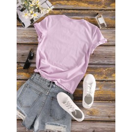 Women's Casual Short Sleeve T-Shirt - Vibrant Yellow Spanish Letter Print with Lighthouse & Wave Design, Inspirational 