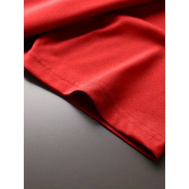 Stitch Graphic Print T-Shirt - Casual & Comfortable Crew Neck with Double Shoulder Straps, Breathable Summer Essential, Red with Blue Stitch Design, Perfect for Parties & Casual Attire, Casual Summer Top | Playful Print Tee | Comfortable Fit