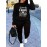 Women'S Casual Letter Print Sweatshirt and Jogger Set - 