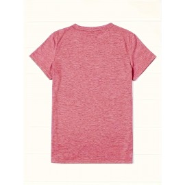 Casual Vintage Loose Round-Neck Short-Sleeve T-Shirt with a Simple English Letter Print Design.
