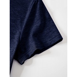 Casual Vintage Loose Round-Neck Short-Sleeve T-Shirt with a Simple English Letter Print Design.