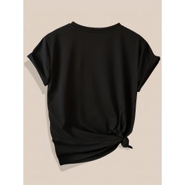 3pcs Floral Print Women'S Casual T-Shirt Set - Black, Red, Beige with Daisy & Sun Design, Short Sleeve, Round Neck, Perfect for Summer, Beach, and Sporty Style, Beach Wear | Floral Print Tee | Comfortable Fit, Ladies T Shirts