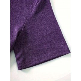 Plus Size - Women'S Plus Size Halloween Cat Print T-Shirt - Black Casual Crew Neck Tee with Playful Cartoon Cats, Breathable & Comfortable for Casual Attire, Halloween Shirts